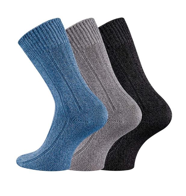 3 Paar TippTexx 24 Bambussocken mit Baumwolle, ideale Garnmischung, Ripp-Struktur